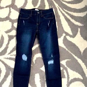 Dark washed ripped kids jeans